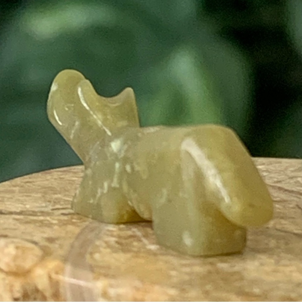 Native American Zuni Fox Wolf Fetish Bead Carved Stone Miniature Animal VTG .9" - Picture 3 of 12